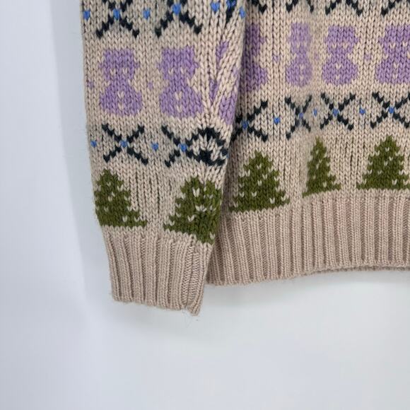 NN07 Stein Holiday Crewneck Sweater Ecru Multi Size Large - Picture 6 of 7